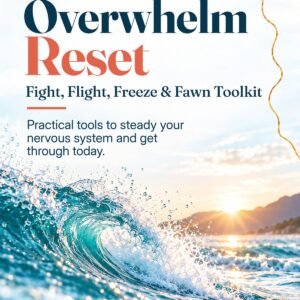 Cover of Overwhelm Reset — Fight, Flight, Freeze & Fawn Toolkit by Suzanne Robertson, Registered Psychologist, Still Cracked
